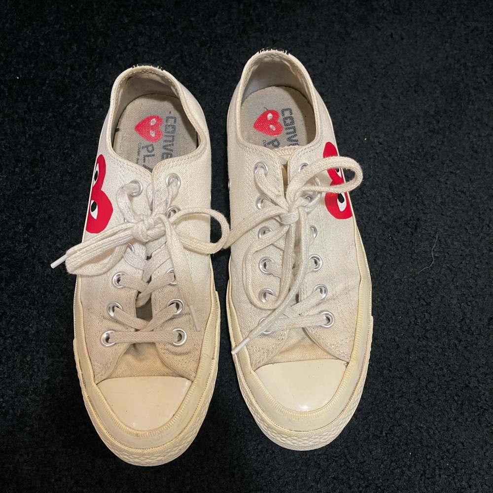 Comme des Garcons Play Converse Cream Sneakers